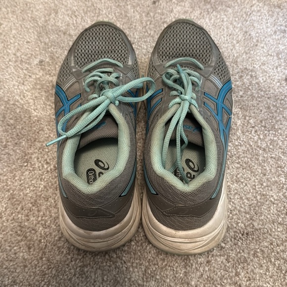 Asics Gray and Blue Athletic Shoes for Running - Picture 2 of 3
